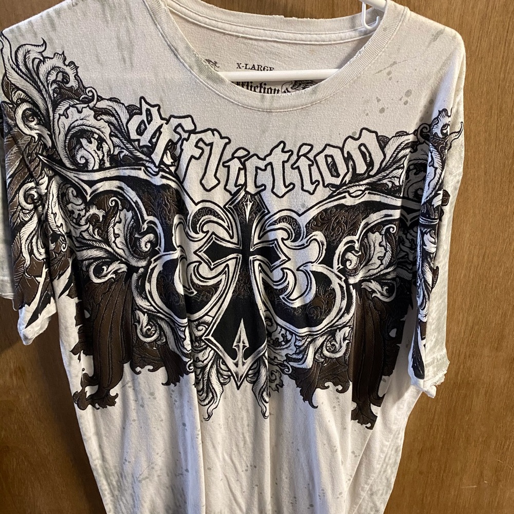 White and Black Affliction T-shirt